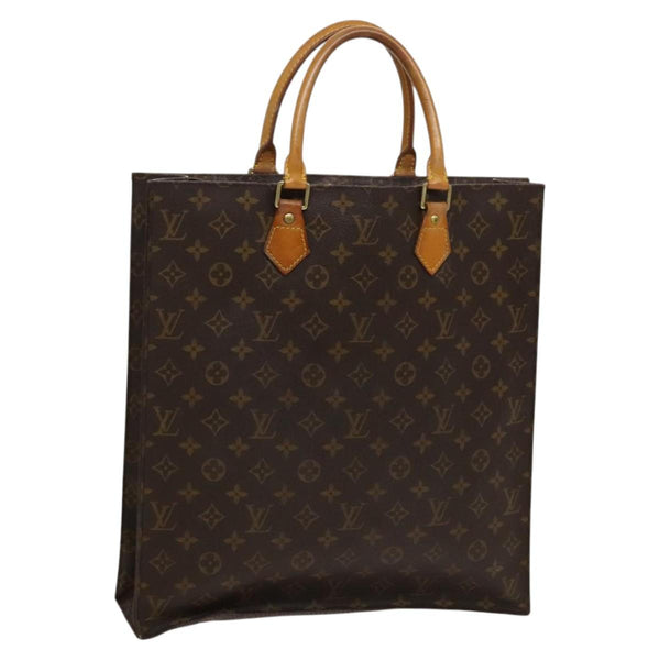 LOUIS VUITTON Monogram Sac Plat Hand Bag M51140 LV Auth 119041