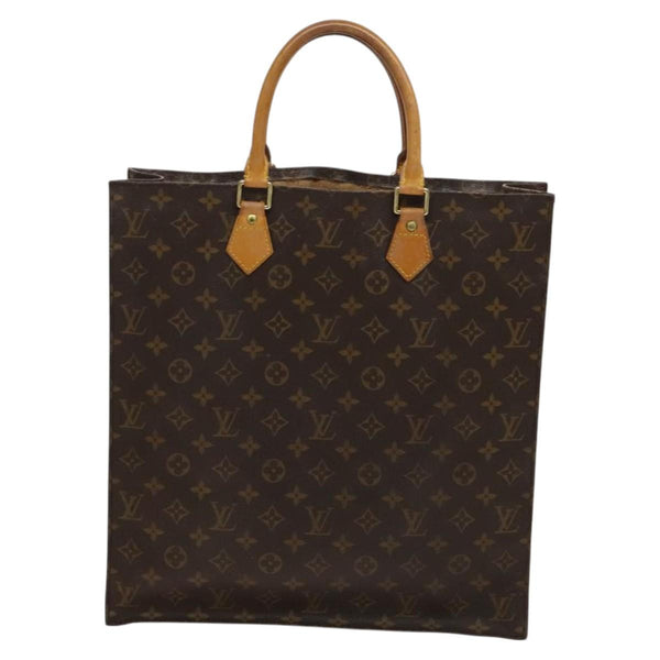 LOUIS VUITTON Monogram Sac Plat Hand Bag M51140 LV Auth 119041