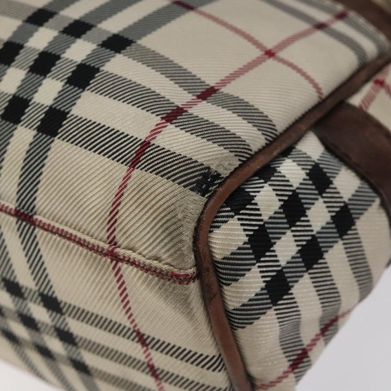 BURBERRY Nova Check Shoulder Bag Canvas Beige Auth 119048