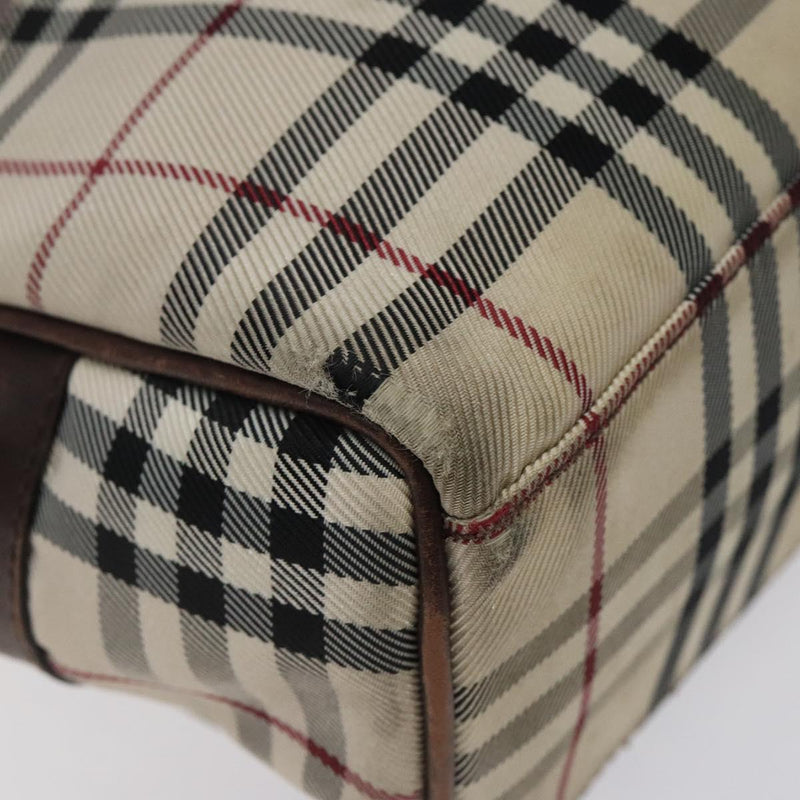 BURBERRY Nova Check Shoulder Bag Canvas Beige Auth 119048