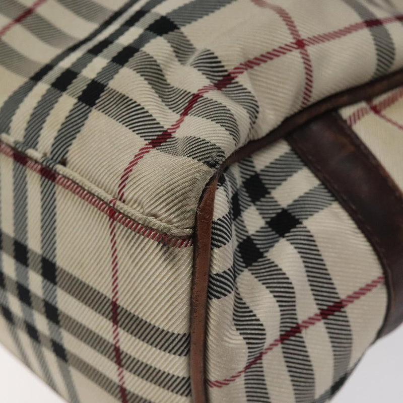 BURBERRY Nova Check Shoulder Bag Canvas Beige Auth 119048