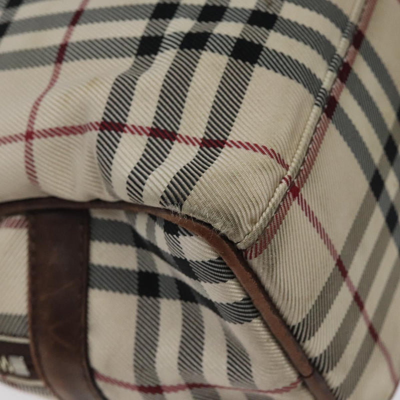 BURBERRY Nova Check Shoulder Bag Canvas Beige Auth 119048