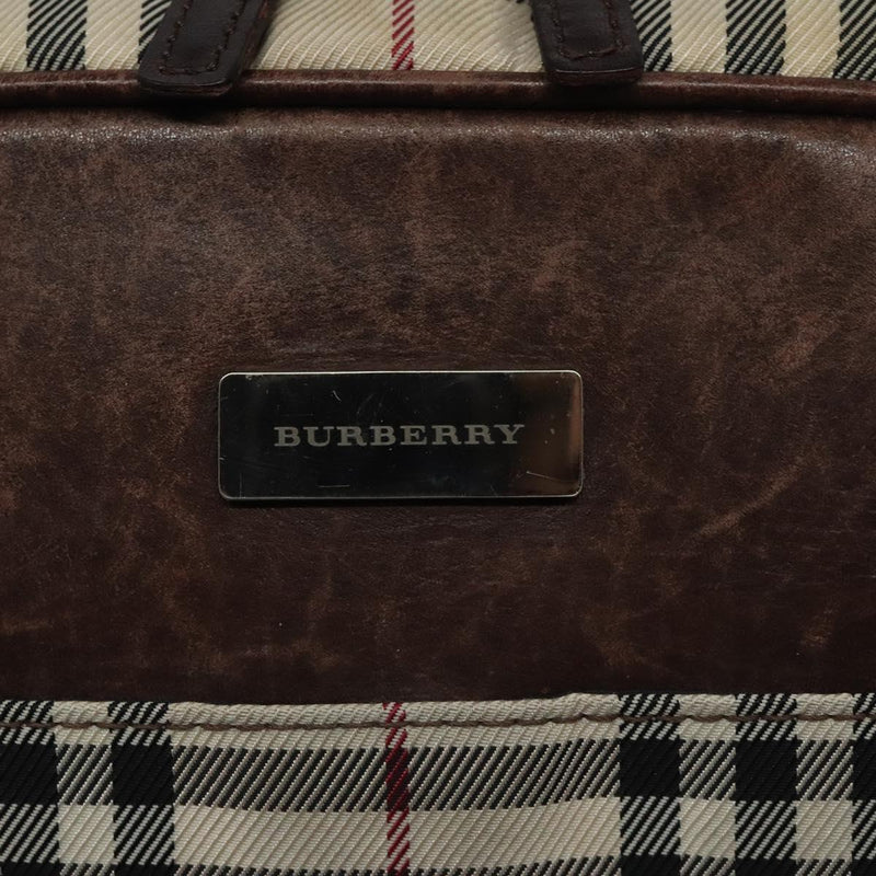 BURBERRY Nova Check Shoulder Bag Canvas Beige Auth 119048