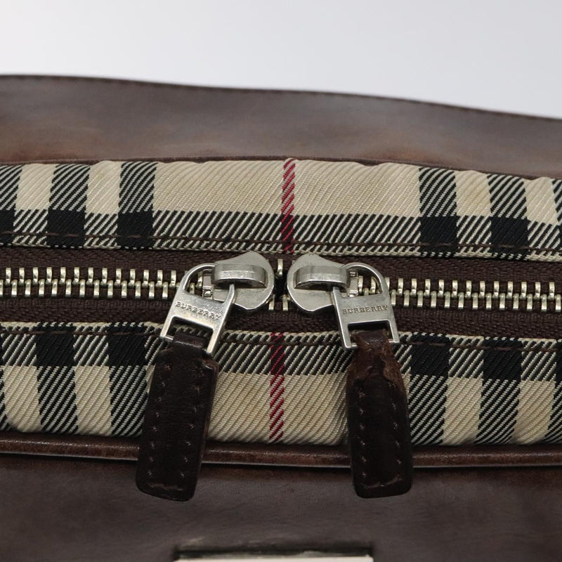 BURBERRY Nova Check Shoulder Bag Canvas Beige Auth 119048