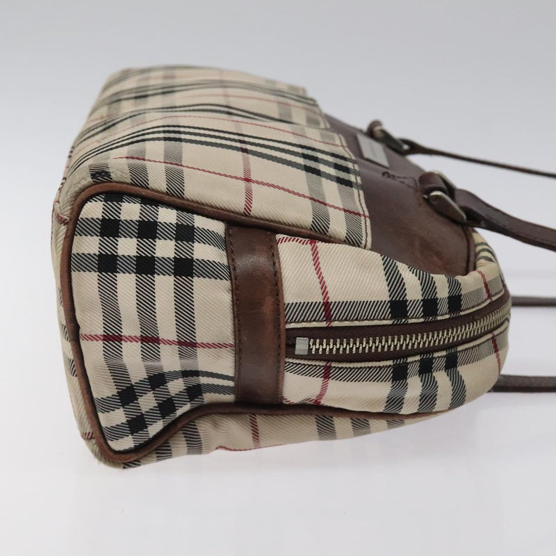 BURBERRY Nova Check Shoulder Bag Canvas Beige Auth 119048