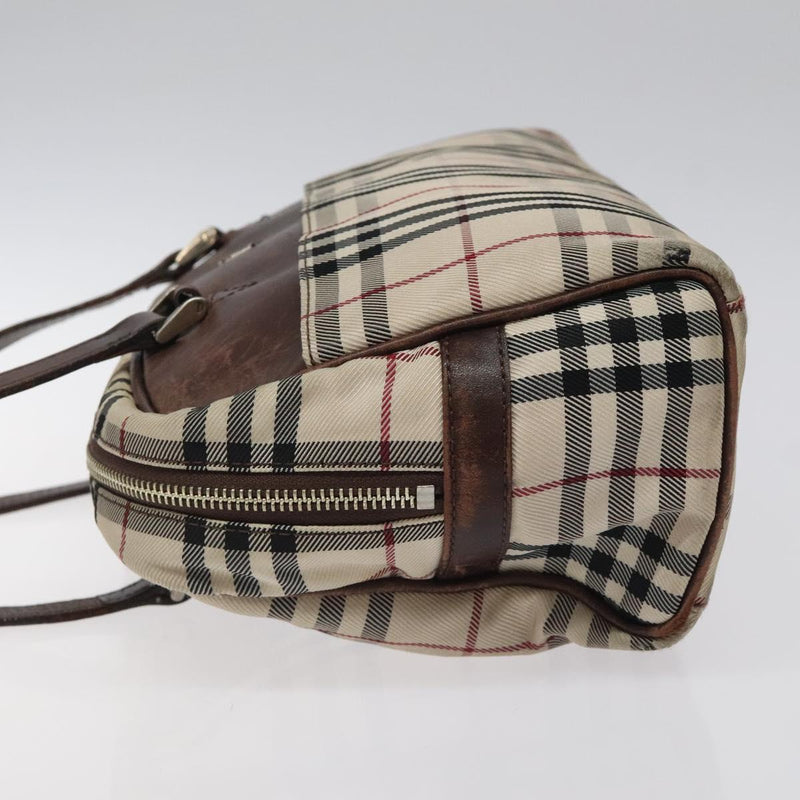 BURBERRY Nova Check Shoulder Bag Canvas Beige Auth 119048