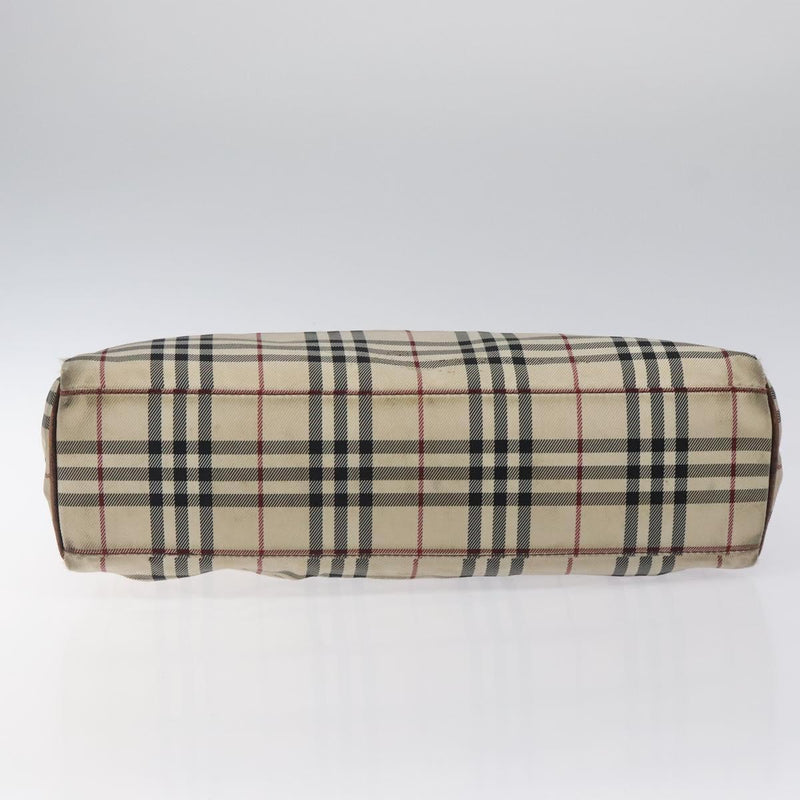 BURBERRY Nova Check Shoulder Bag Canvas Beige Auth 119048