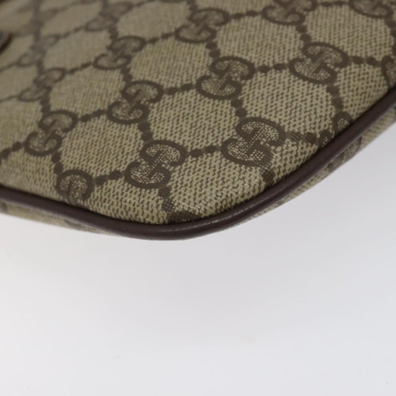 GUCCI GG Supreme Web Sherry Line Bag PVC Beige Gold 904 02 047 Auth 119076