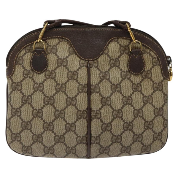 GUCCI GG Supreme Web Sherry Line Bag PVC Beige Gold 904 02 047 Auth 119076