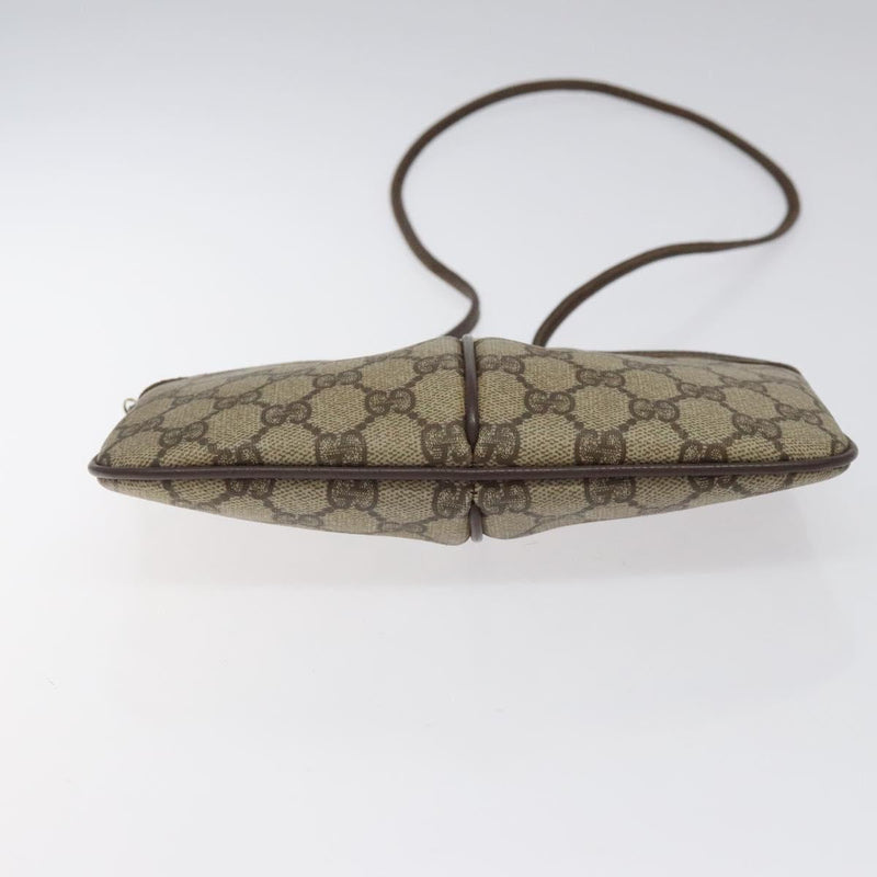 GUCCI GG Supreme Web Sherry Line Bag PVC Beige Gold 904 02 047 Auth 119076