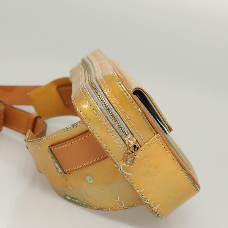 LOUIS VUITTON Monogram Vernis Fulton Waist bag Gris M91041 LV Auth 119081