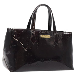 LOUIS VUITTON Monogram Vernis Wilshire PM Hand Bag Amarante M93641 Auth 119128
