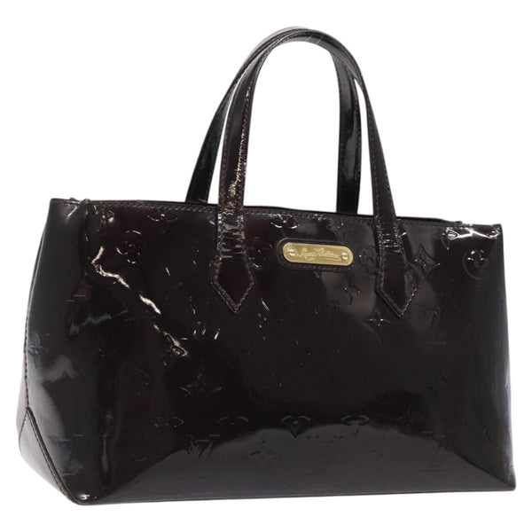 LOUIS VUITTON Monogram Vernis Wilshire PM Hand Bag Amarante M93641 Auth 119128
