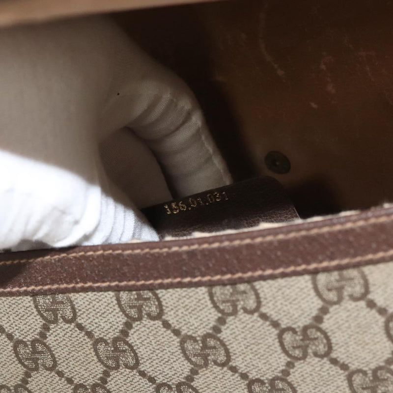 GUCCI GG Supreme Web Sherry Line Clutch Bag PVC Beige 156 01 031 Auth 119135