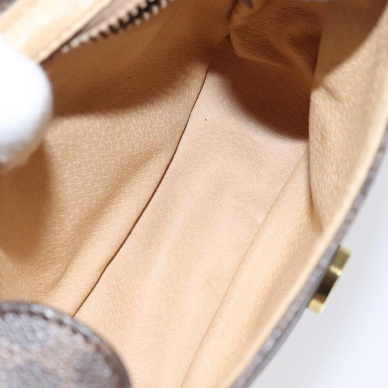 CELINE Macadam Canvas Shoulder Bag PVC Leather Brown Gold Auth 119137