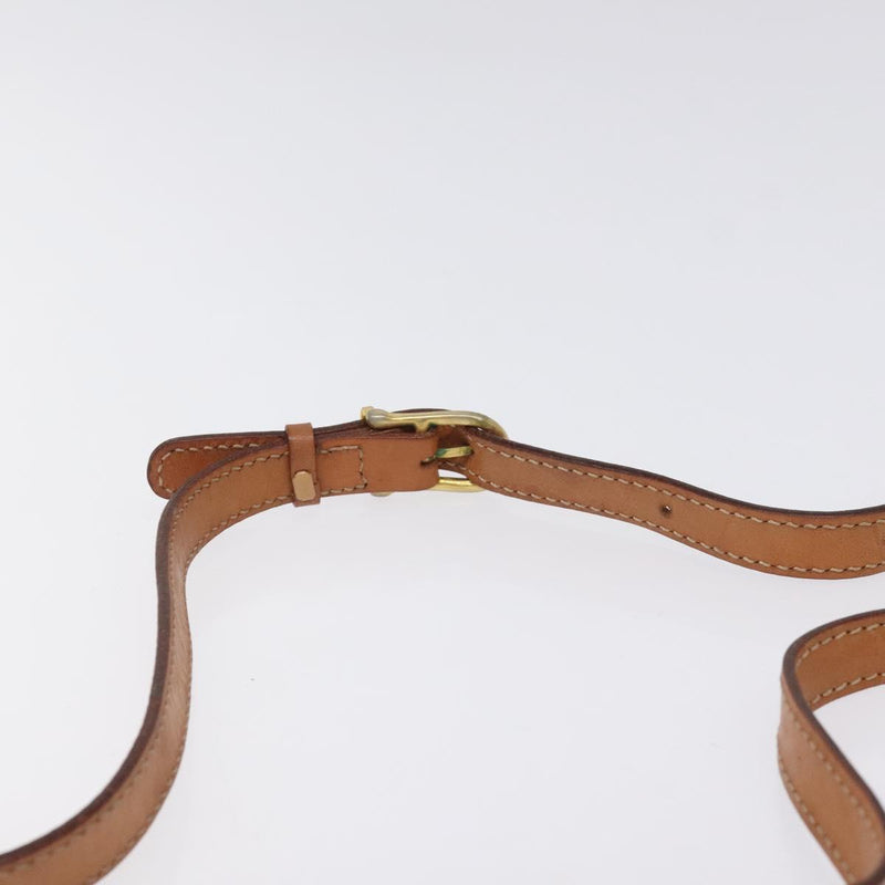 CELINE Macadam Canvas Shoulder Bag PVC Leather Brown Gold Auth 119137
