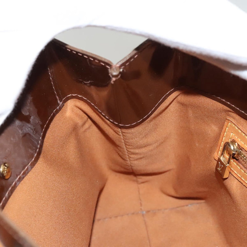 LOUIS VUITTON Monogram Vernis Reade PM Hand Bag Bronze M91146 LV Auth 119157