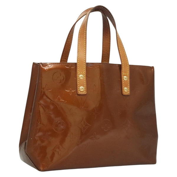 LOUIS VUITTON Monogram Vernis Reade PM Hand Bag Bronze M91146 LV Auth 119157