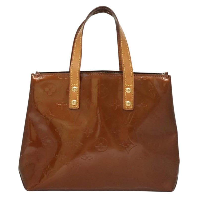 LOUIS VUITTON Monogram Vernis Reade PM Hand Bag Bronze M91146 LV Auth 119157