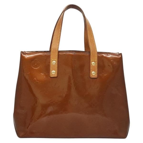 LOUIS VUITTON Monogram Vernis Reade PM Hand Bag Bronze M91146 LV Auth 119157