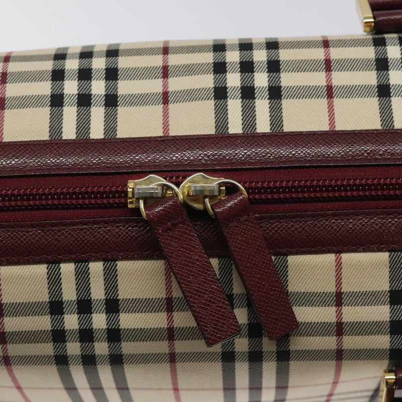 BURBERRY Nova Check Shoulder Bag Canvas Beige Gold Auth 119184