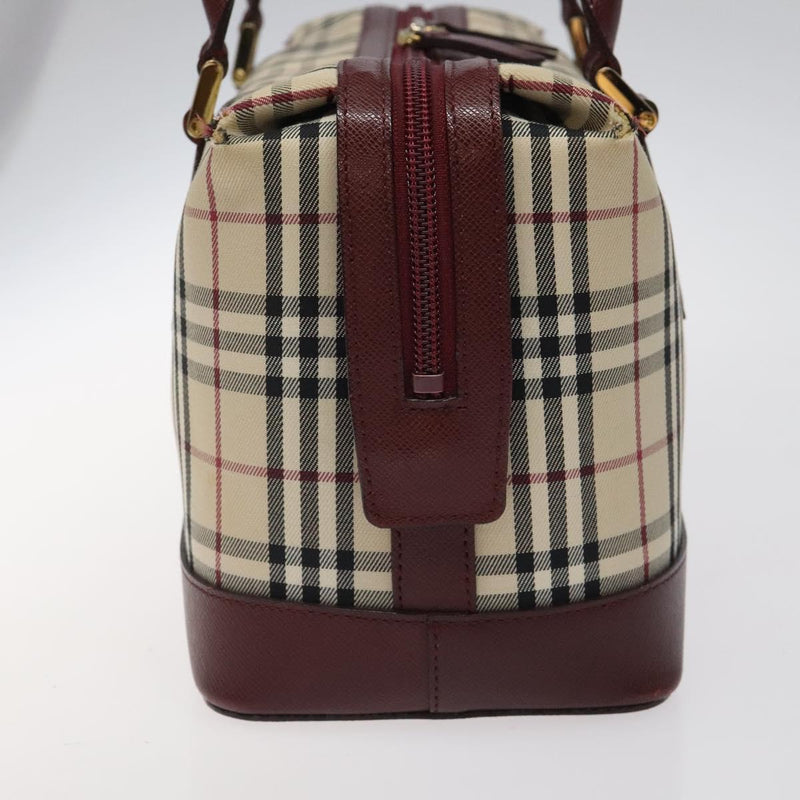 BURBERRY Nova Check Shoulder Bag Canvas Beige Gold Auth 119184