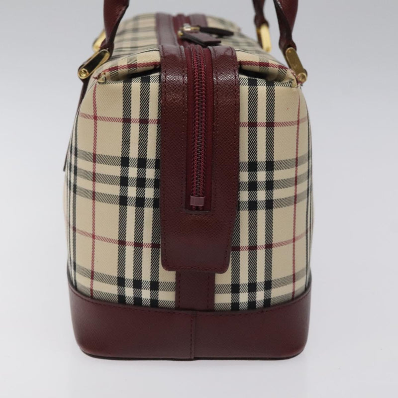 BURBERRY Nova Check Shoulder Bag Canvas Beige Gold Auth 119184