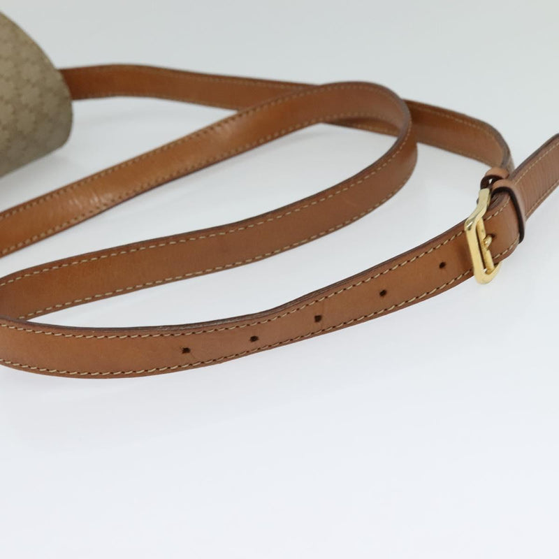 CELINE Macadam Canvas Shoulder Bag PVC Beige Gold Auth 119185