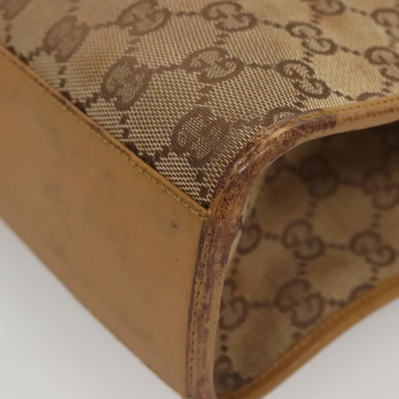 GUCCI GG Canvas Jackie Shoulder Bag Beige Gold 002 1073 3444 Auth 119187