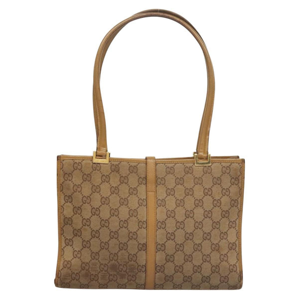 GUCCI GG Canvas Jackie Shoulder Bag Beige Gold 002 1073 3444 Auth 119187