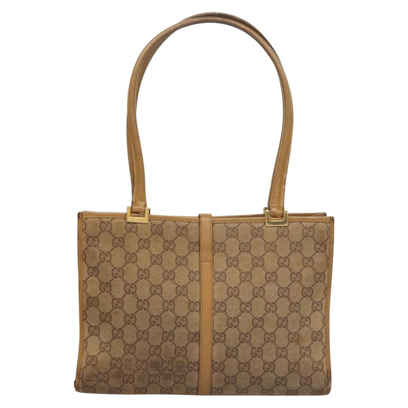 GUCCI GG Canvas Jackie Shoulder Bag Beige Gold 002 1073 3444 Auth 119187