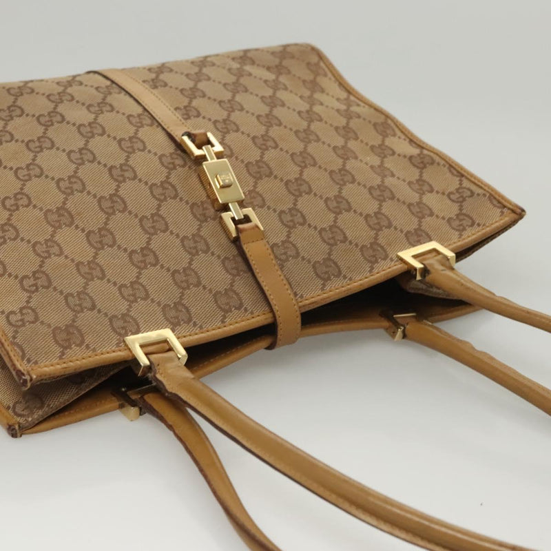 GUCCI GG Canvas Jackie Shoulder Bag Beige Gold 002 1073 3444 Auth 119187