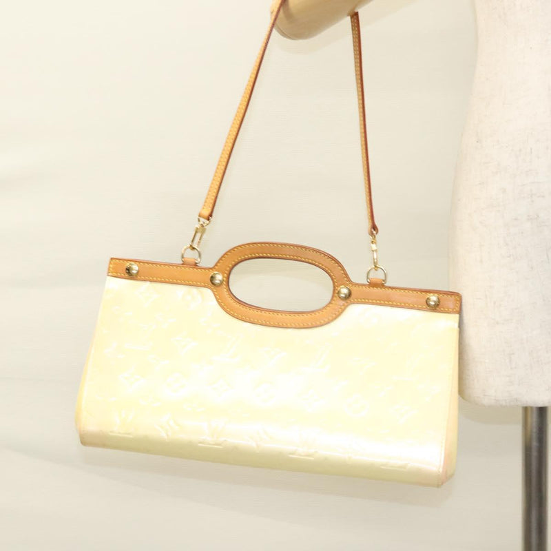 LOUIS VUITTON Monogram Vernis Roxbury Drive Hand Bag Perle M91374 LV Auth 119205