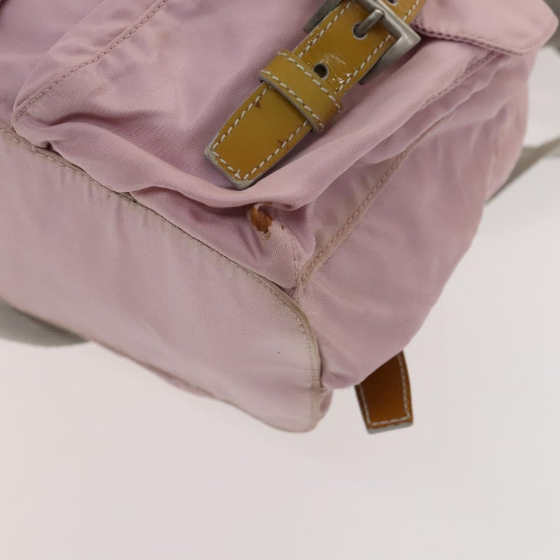 PRADA Backpack Nylon Pink Silver Auth 119214