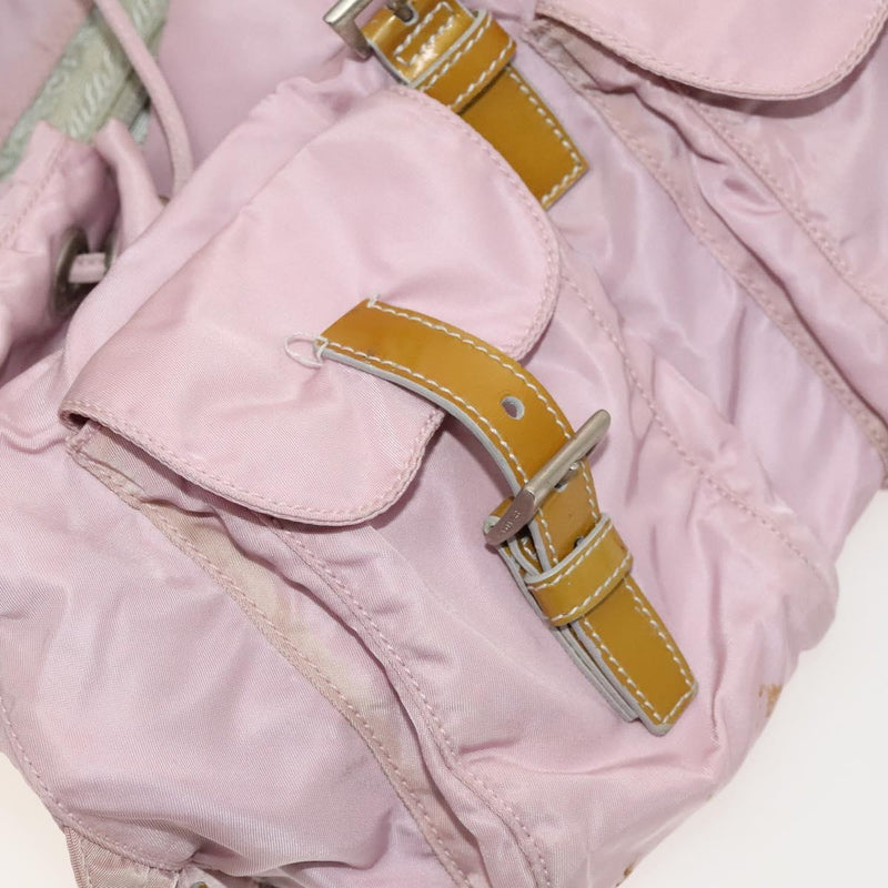 PRADA Backpack Nylon Pink Silver Auth 119214