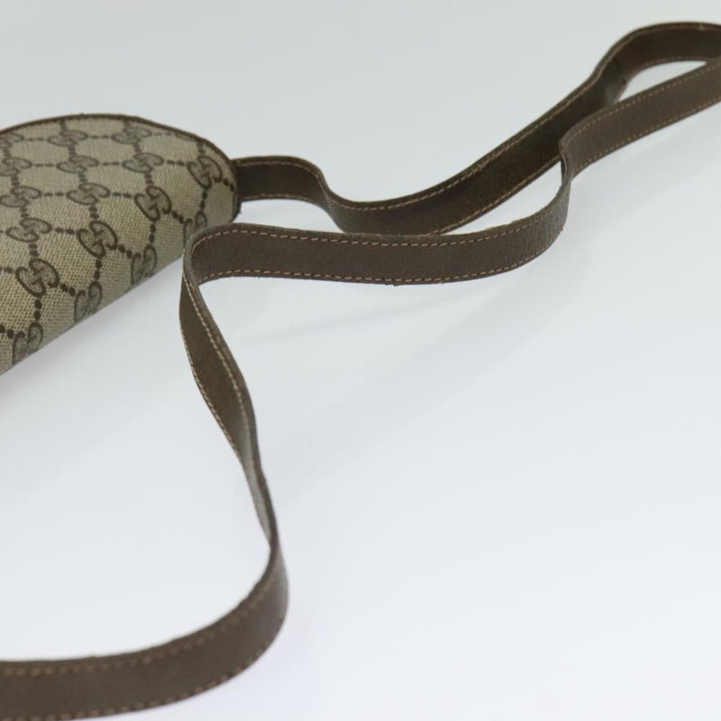 GUCCI GG Supreme Shoulder Bag PVC Leather Beige Gold Auth 119310