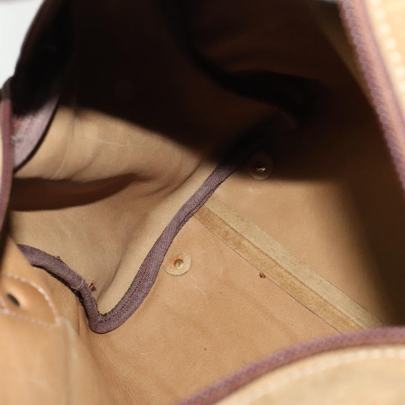 LOEWE Anagram Hand Bag Suede Brown Gold Auth 119317