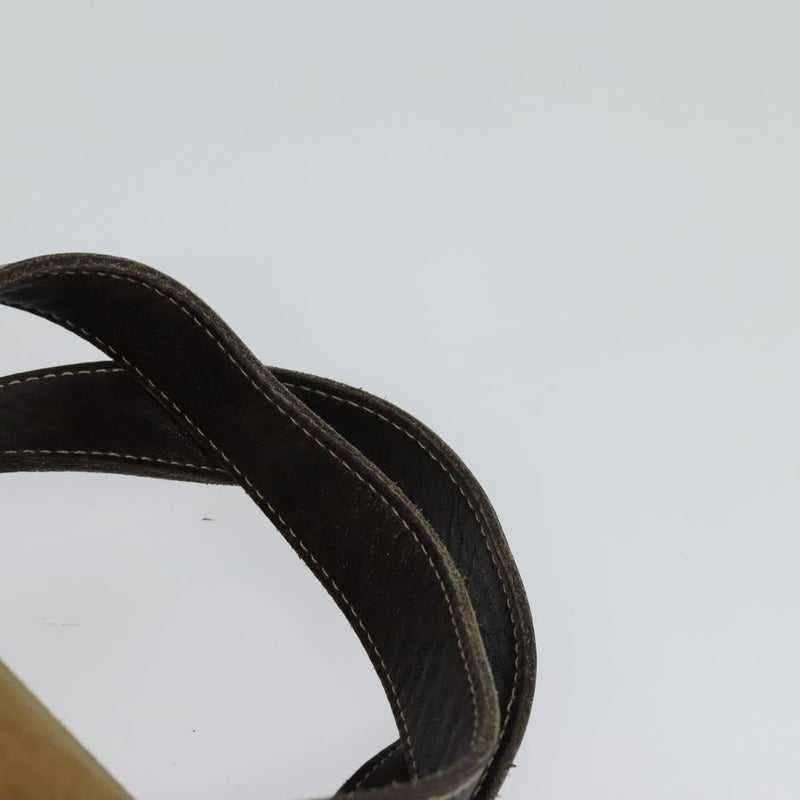 LOEWE Anagram Hand Bag Suede Brown Gold Auth 119317