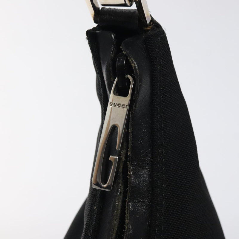 GUCCI Hand Bag Nylon Black Silver 000 0601 Auth 119331