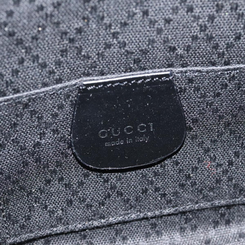 GUCCI Hand Bag Nylon Black Silver 000 0601 Auth 119331