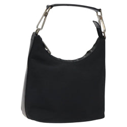 GUCCI Hand Bag Nylon Black Silver 000 0601 Auth 119331