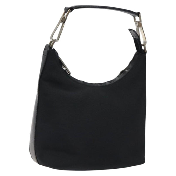 GUCCI Hand Bag Nylon Black Silver 000 0601 Auth 119331