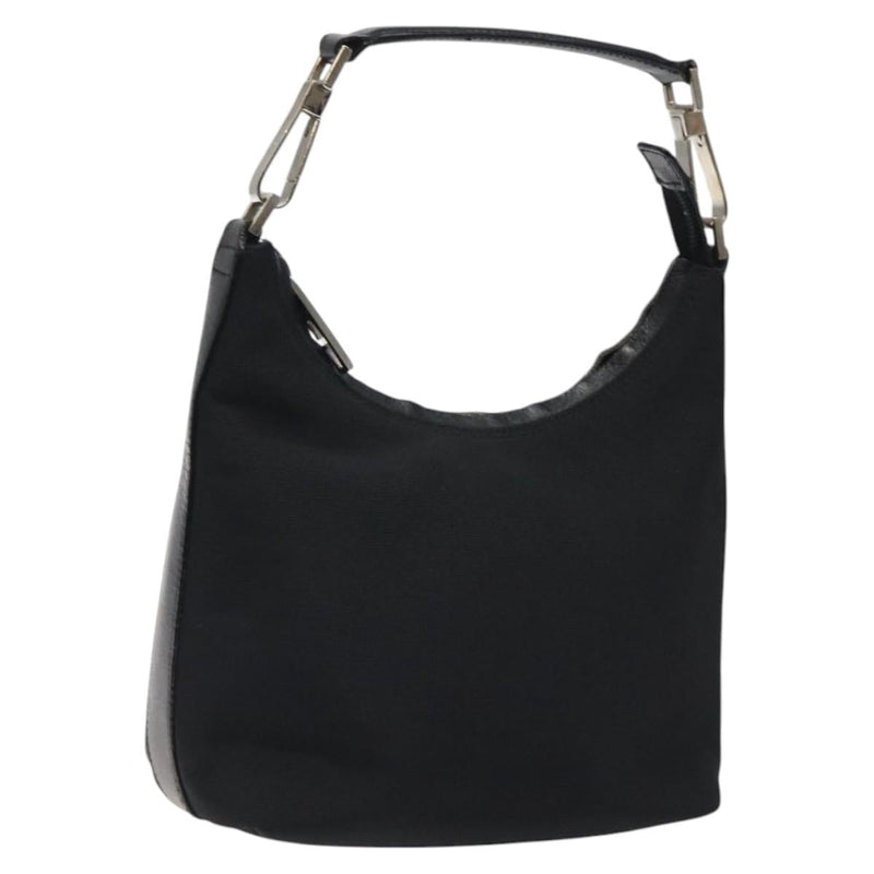 GUCCI Hand Bag Nylon Black Silver 000 0601 Auth 119331