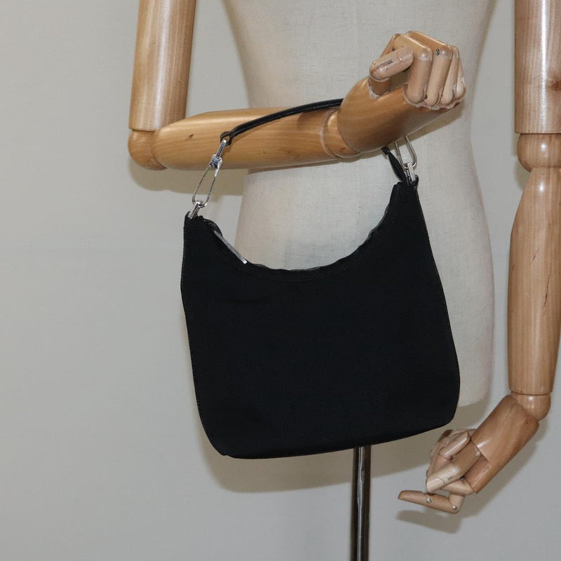 GUCCI Hand Bag Nylon Black Silver 000 0601 Auth 119331