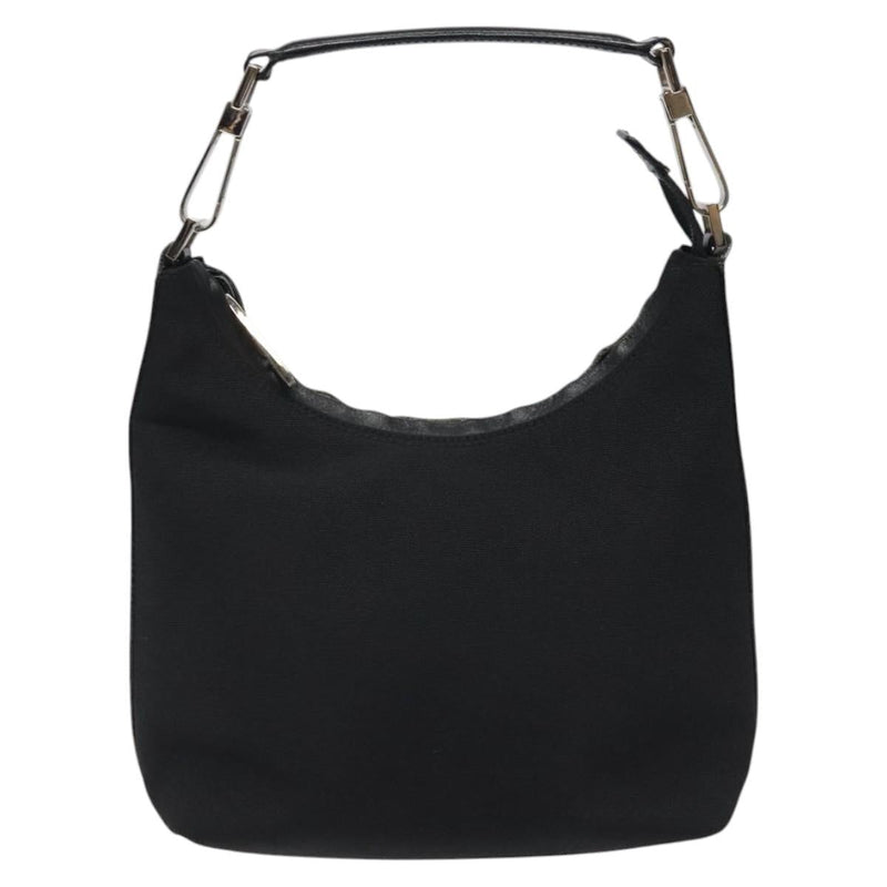GUCCI Hand Bag Nylon Black Silver 000 0601 Auth 119331