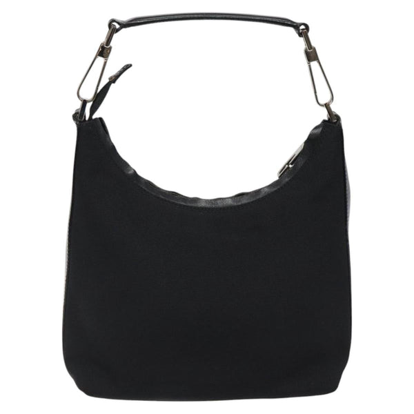 GUCCI Hand Bag Nylon Black Silver 000 0601 Auth 119331