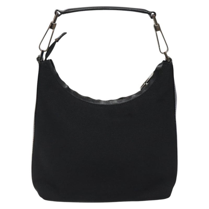 GUCCI Hand Bag Nylon Black Silver 000 0601 Auth 119331