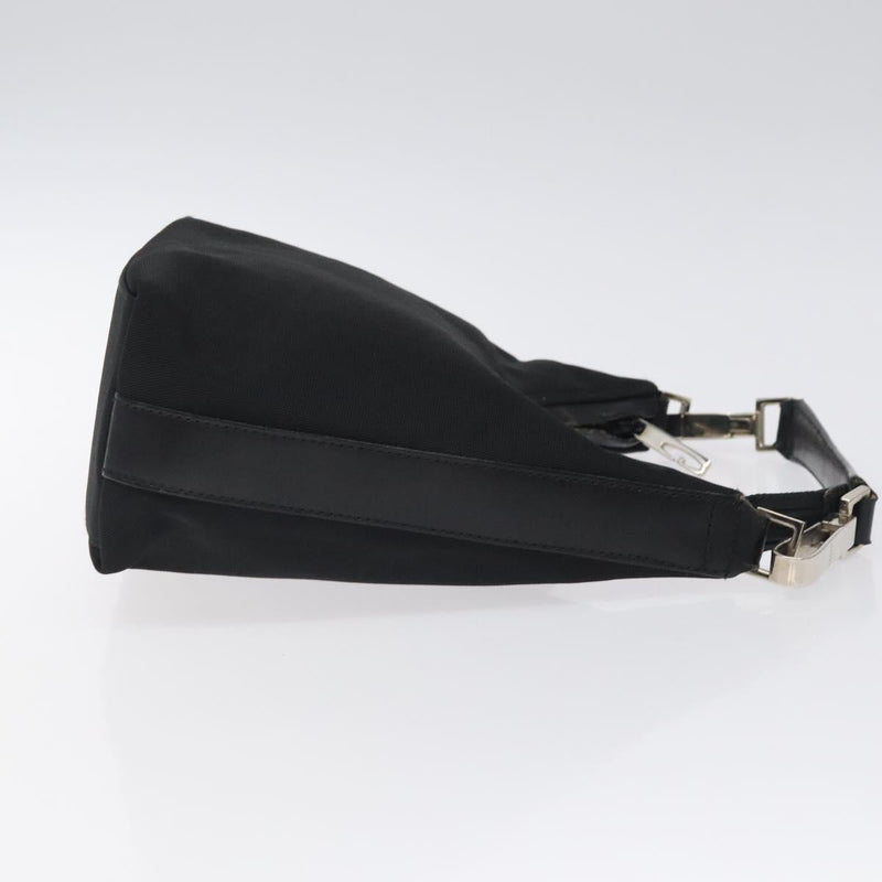 GUCCI Hand Bag Nylon Black Silver 000 0601 Auth 119331