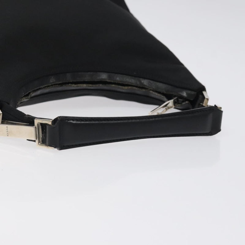 GUCCI Hand Bag Nylon Black Silver 000 0601 Auth 119331