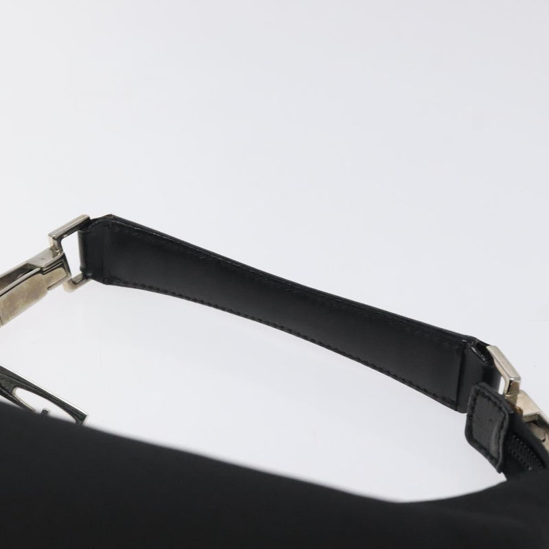 GUCCI Hand Bag Nylon Black Silver 000 0601 Auth 119331